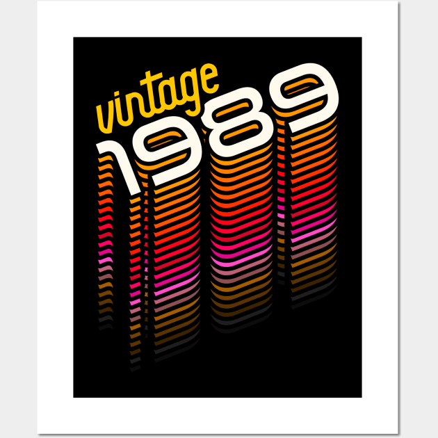 Vintage Made in 1989 ))(( Retro Birthday Year Gift Wall Art by darklordpug